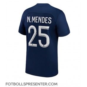Paris Saint-Germain Nuno Mendes #25 Hemma Matchtröja 2022-23 Kortärmad